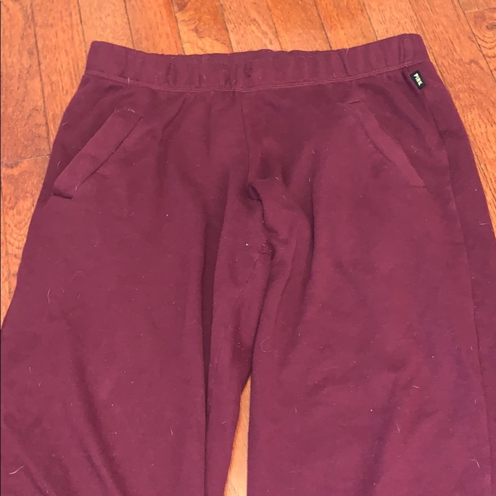 Maroon sweatpants from PINK